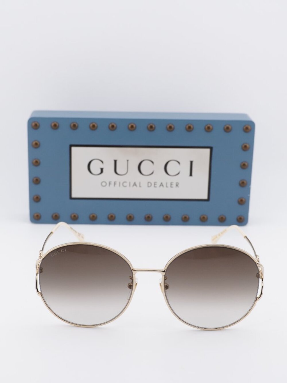 Gucci GG1017SK 003 Round Sunglasses - Gold / Brown - Picture 7 of 12